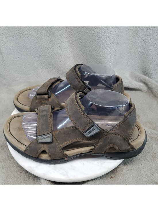 Teva Shoes Mens Size 9 Hudson Brown Leather Hiking Sandals main image 10